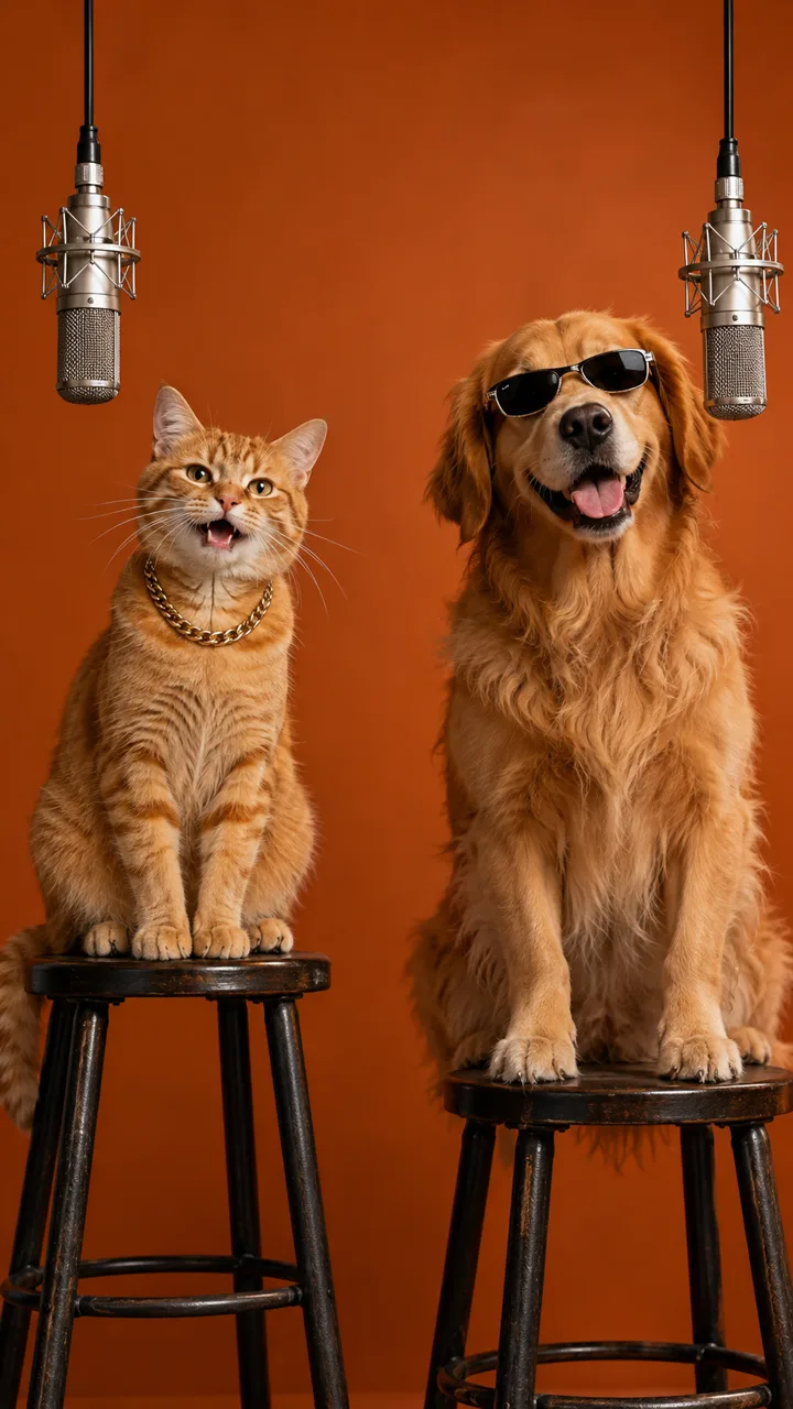 Orange Mic Booth · Pet